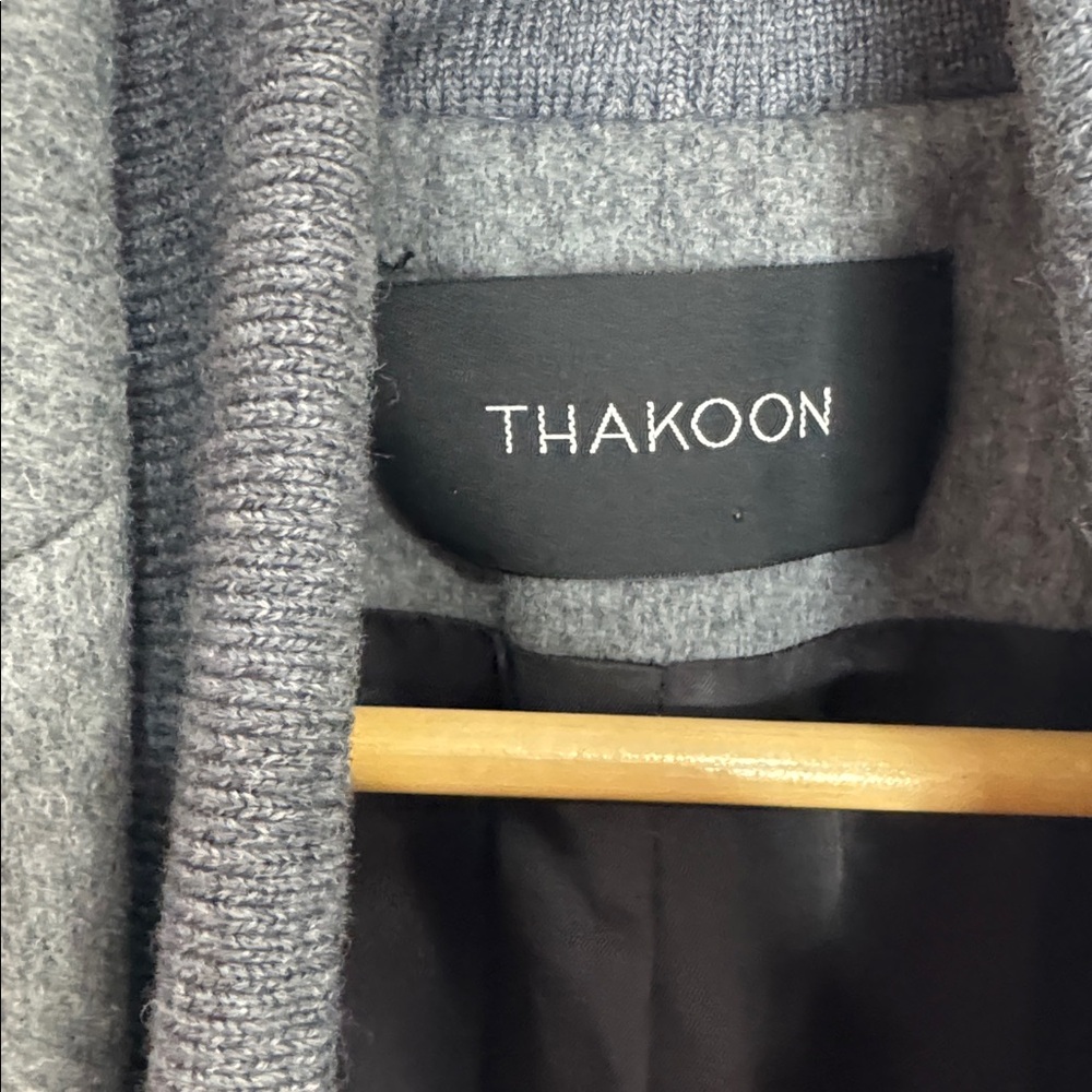 Thakoon Wool Coat Ribbed Panel Zipper Tailored Gray Size 0/XS - Picture 6 of 8